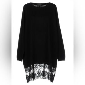Twinset oversized sweater dress with lace